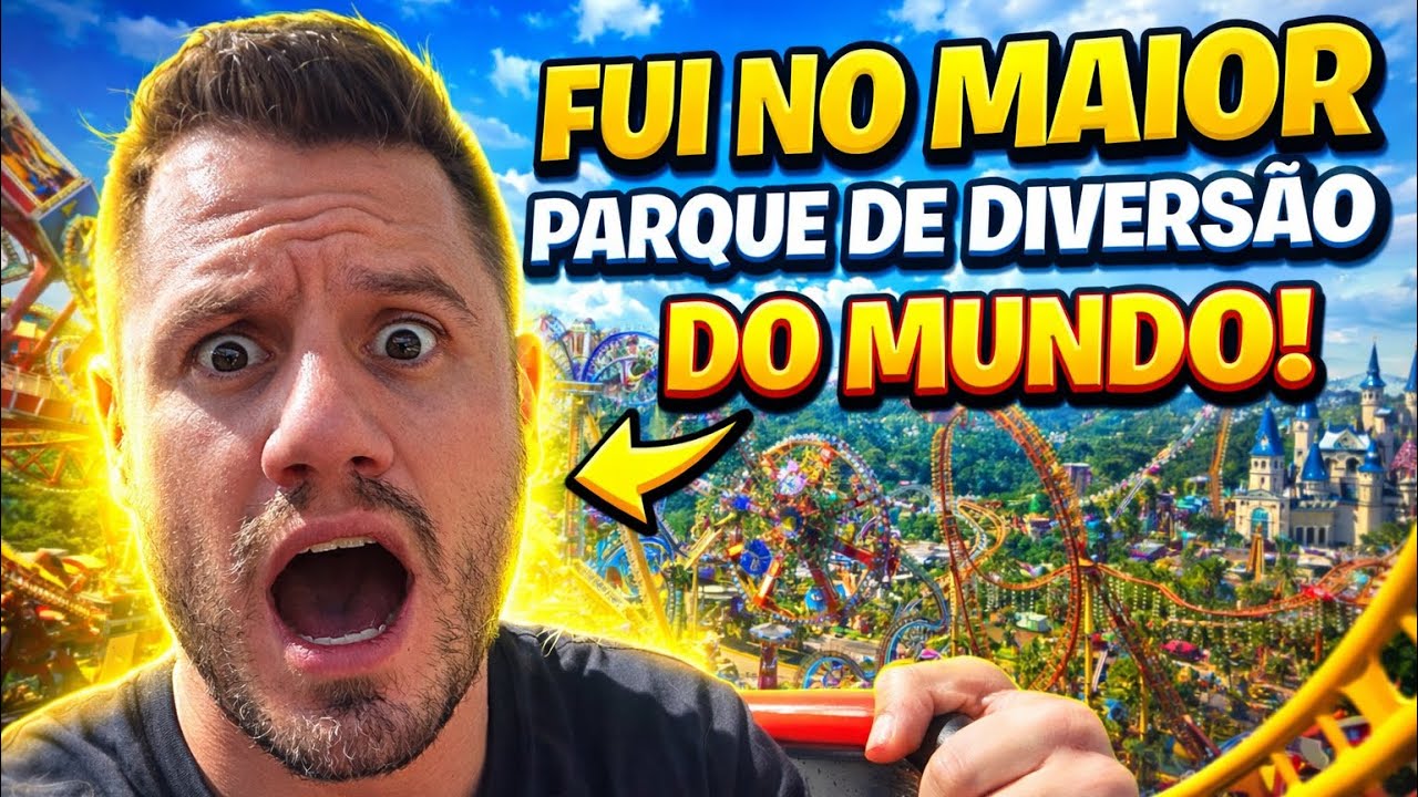 FUI NO MAIOR PARQUE DE DIVERSÃO 🤩 DO MUNDO 🌍 
