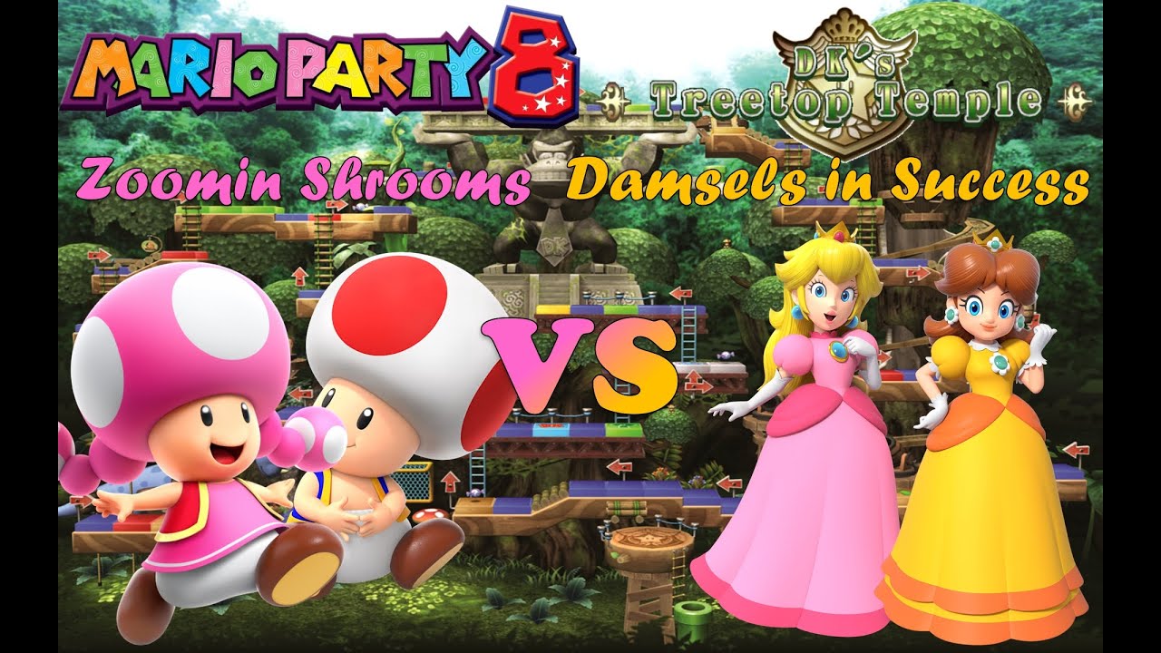 Mario Party 8 - Toadette & Toad vs Daisy & Peach - DK's Treetop Temple