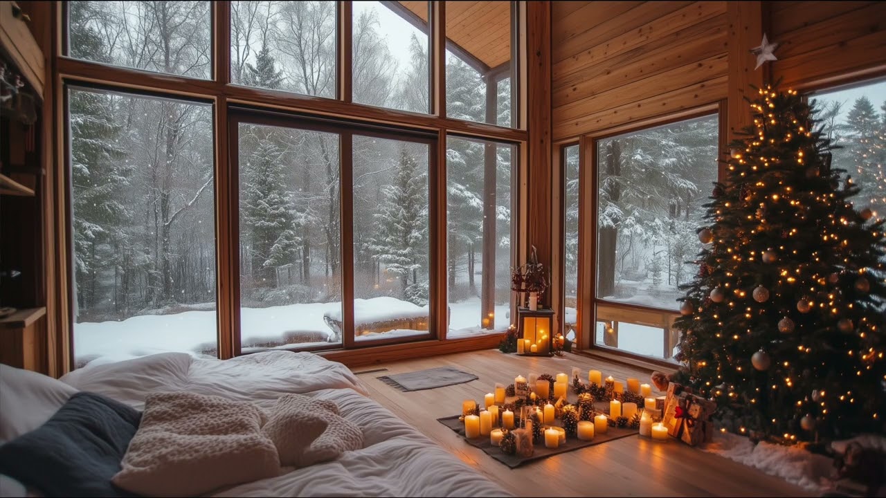 Calm Cozy Christmas Bedroom- Christmas Jazz