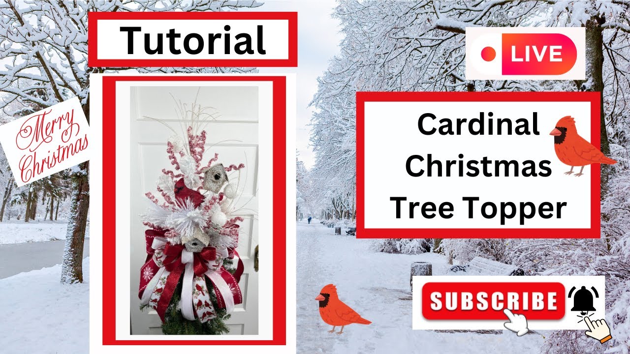 How to Make a Red Bird Christmas Tree Topper, Red Cardinal Tree Topper, Rachel&rsquo;s Unique Crafts