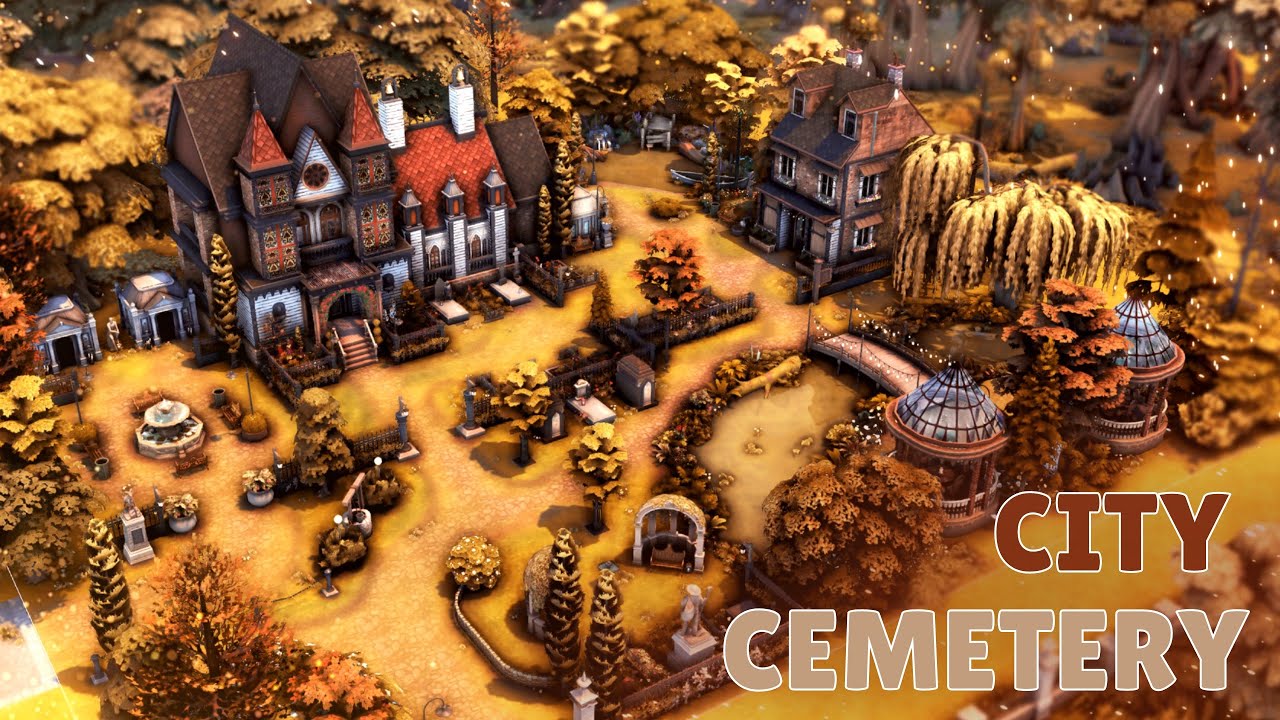 Городское кладбище Симс 4 | Строительство | City cemetery The Sims 4 | NO CC