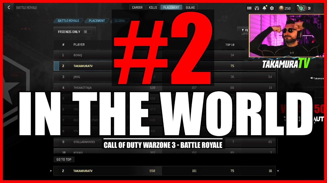 #2 PLAYER IN THE WORLD LEADERBOARDS CALL OF DUTY WARZONE