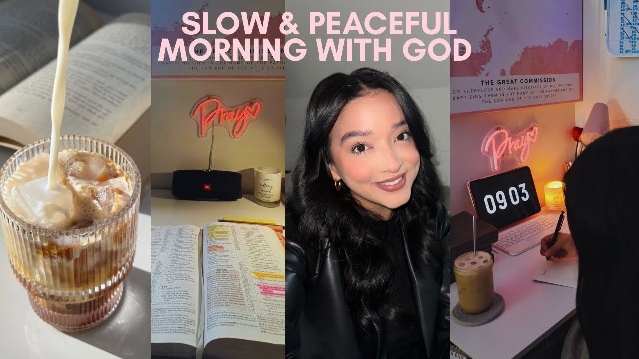 CHRISTIAN GIRL MORNING ROUTINE ☁️ How I spend time with God! (Day Off Edition)
