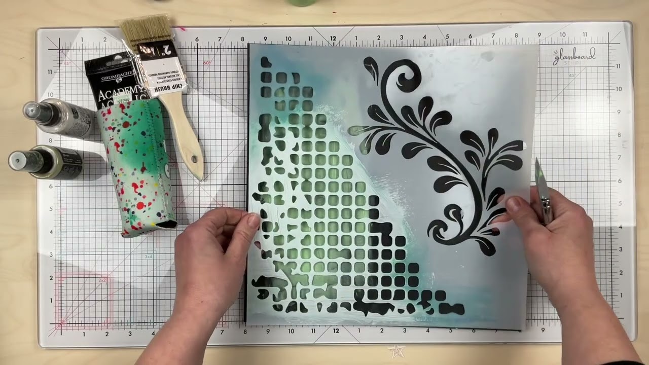 Background Process: Black Yardstick // Sunday Night Mixed Media Backgrounds on a Saturday