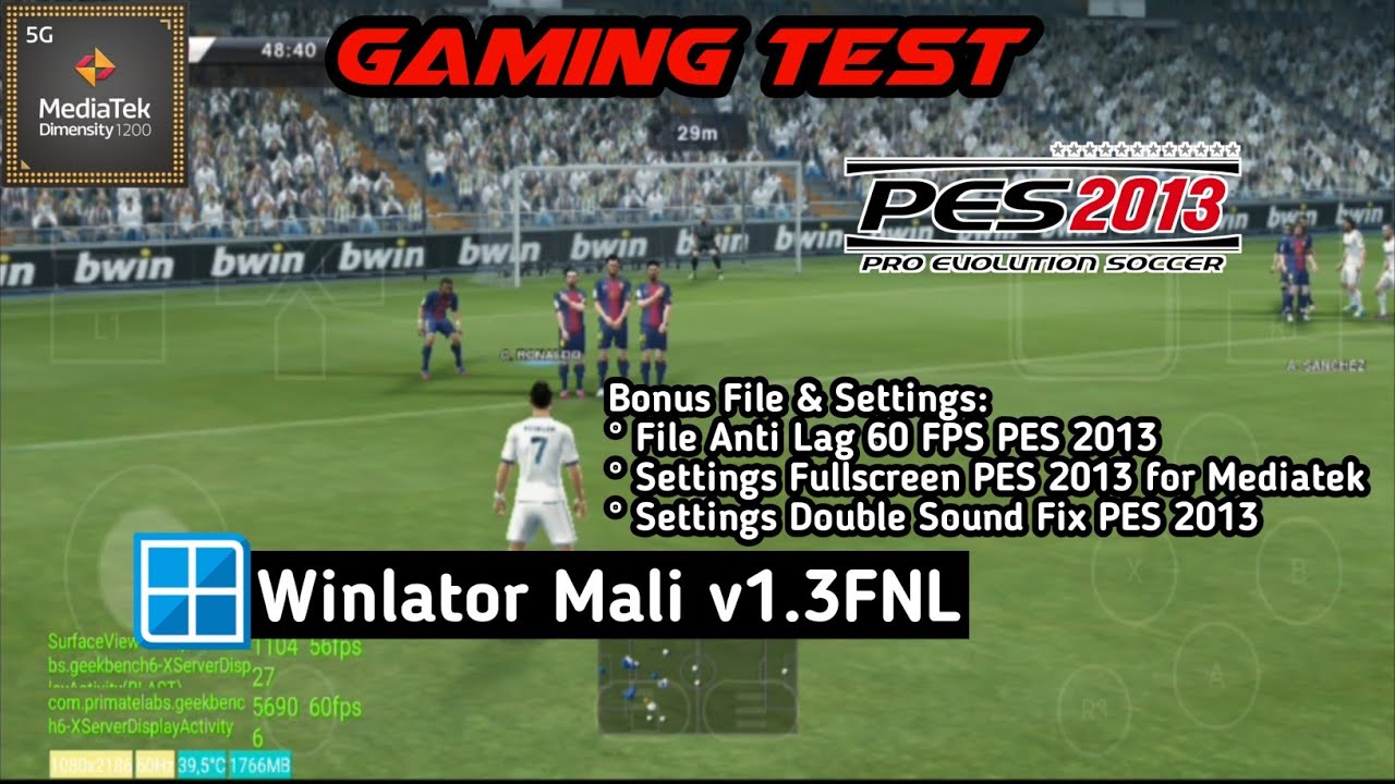 PES 2013 | Fullscreen Settings & Double Sound Fix | Winlator Mali v1.3FNL | Mediatek Dimensity 1200