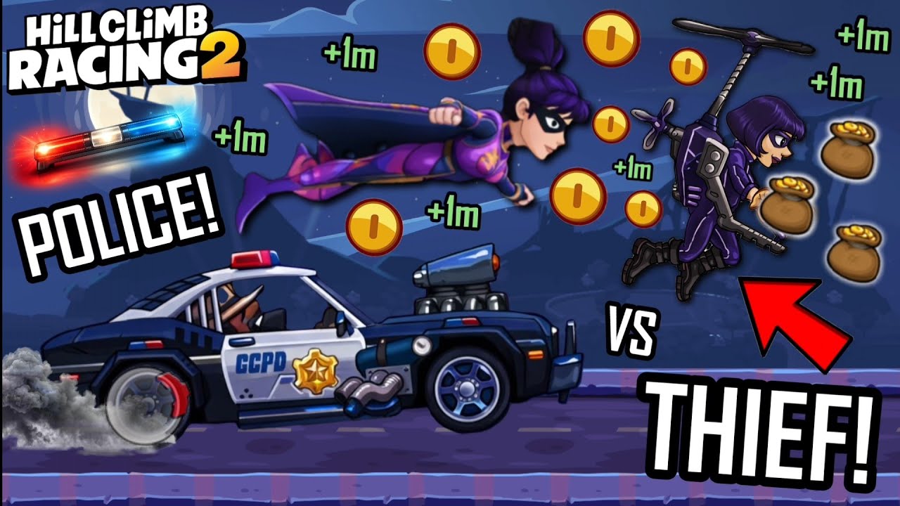🚨POLICE vs THIEF EVENT!! 🤩 HELIPACK & WINGSUIT! 👀 IN HILL CLIMB RACING 2 NEW UPDATE