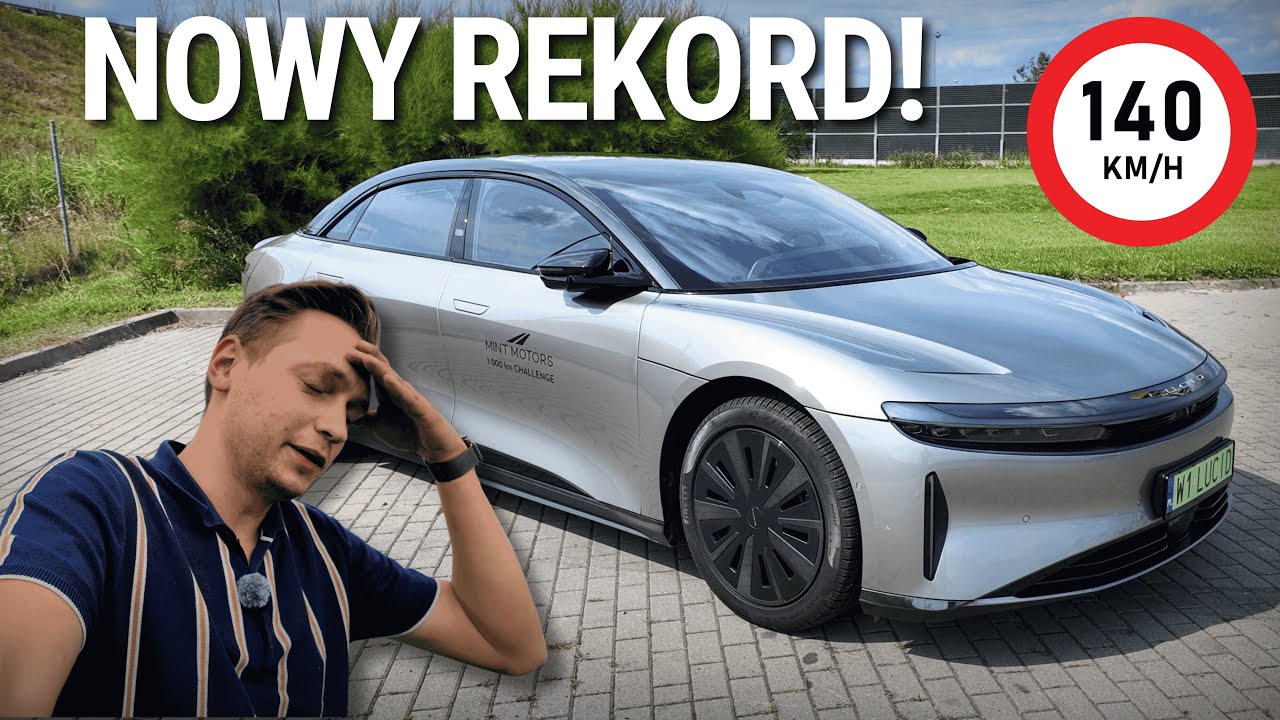 LUCID AIR GRAND TOURING na trasie 1000 km Challenge 🤯 1 ładowanie i największy zasięg w historii!