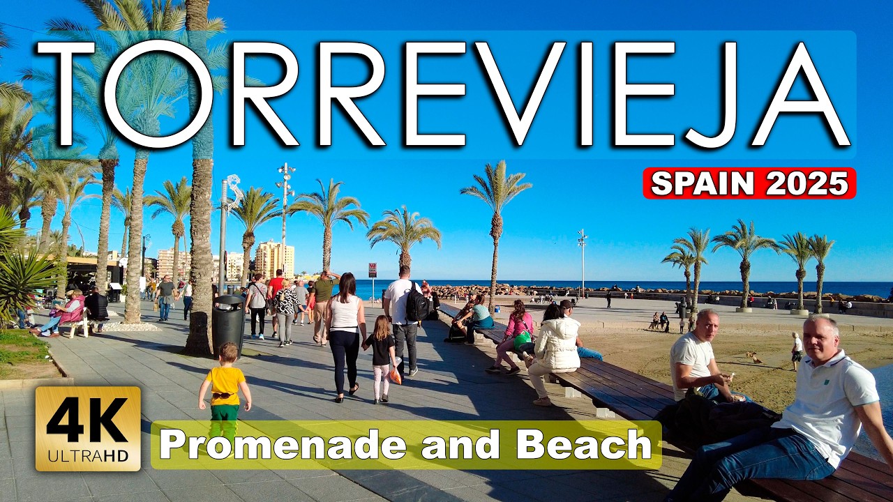 Torrevieja - Promenade and Beach, January 11, 2025 - Spain | Costa Blanca - Walking tour [4k 60fps]