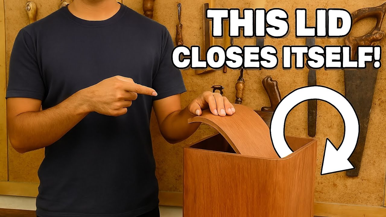 Amazing Self-Closing Wooden Trash Can Design (Smart DIY Idea!)