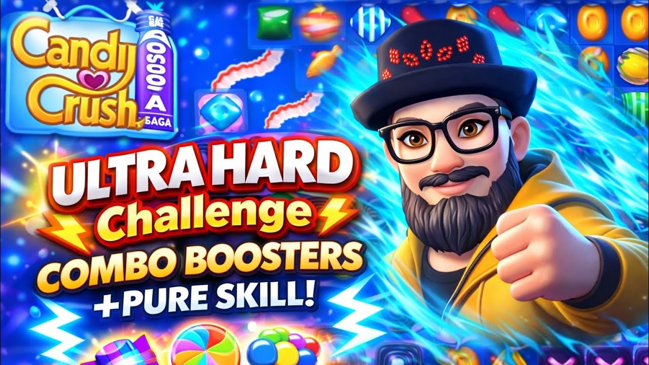 Candy Crush Soda Saga ULTRA HARD Challenge – COMBO BOOSTERS + PURE SKILL! 