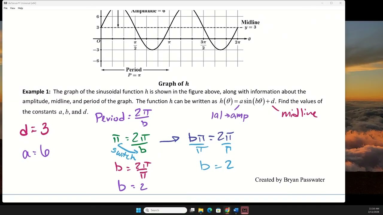 Topic 3.6 Sinusoidal Function Transformations
