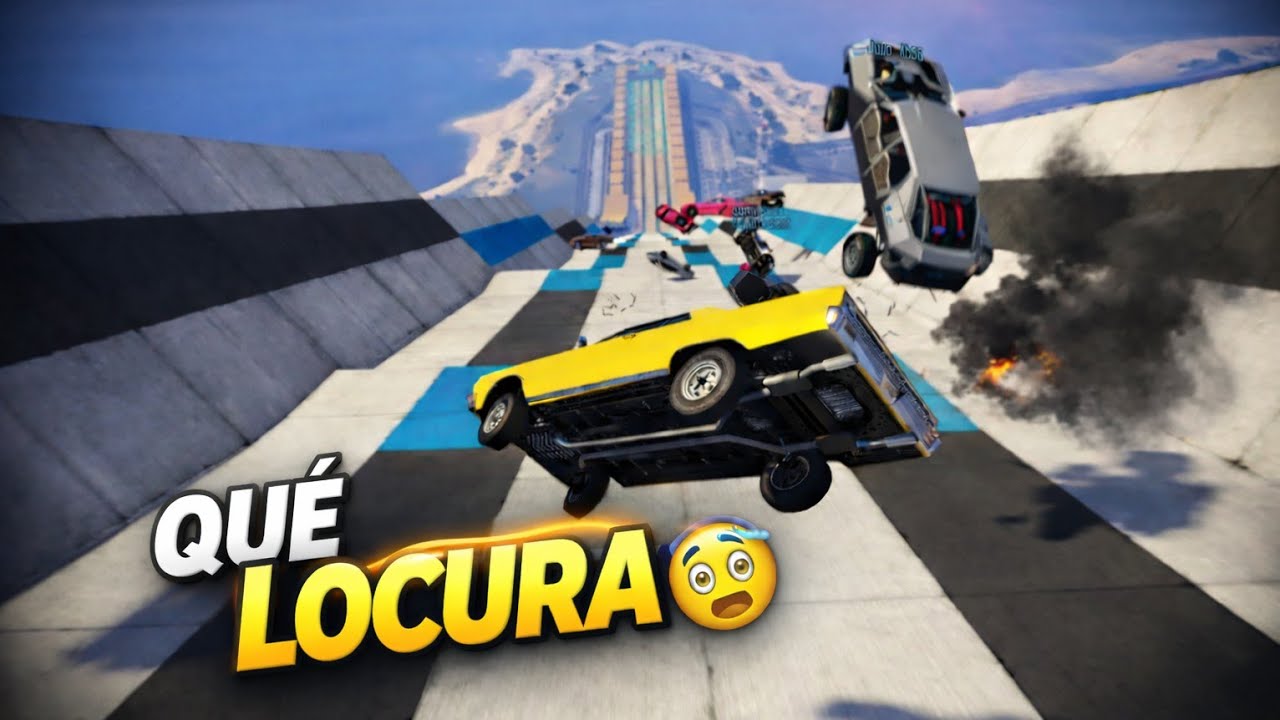 🎮 MEGA RAMPA con COCHES ALEATORIOS en GTA 5 Online | La CARRERA de la CROQUETA 😅