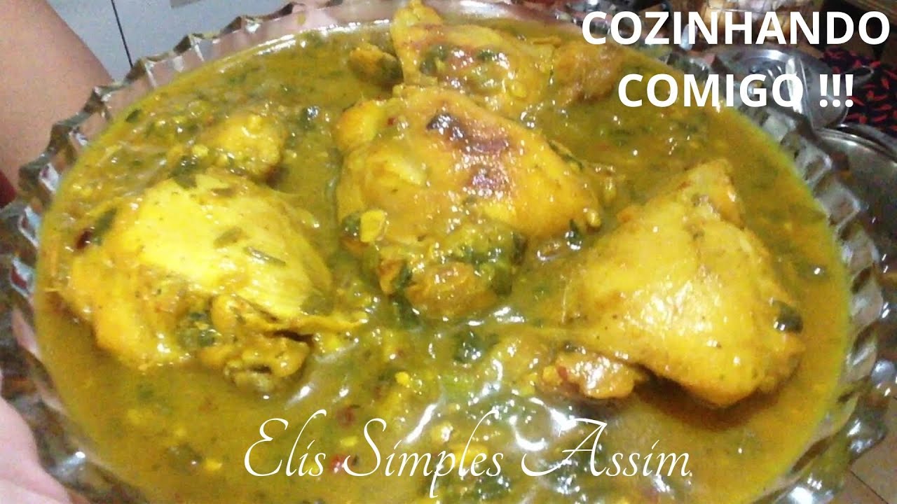 FRANGO NO AÇAFRÃO, COZINHANDO COMIGO, DICAS DE ALMOÇO COMPLETO ....