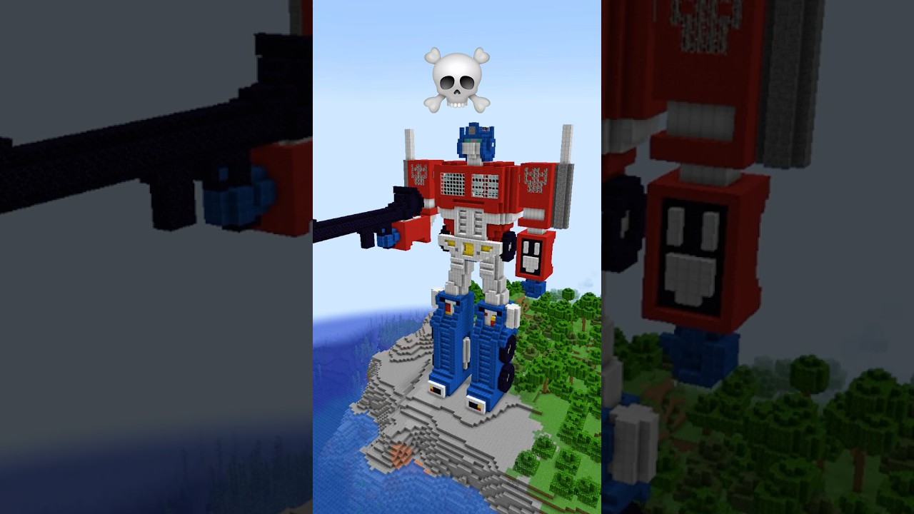 Minecraft Optimus Prime Build Battle - Noob vs Pro vs Hacker vs God #shorts #minecraft