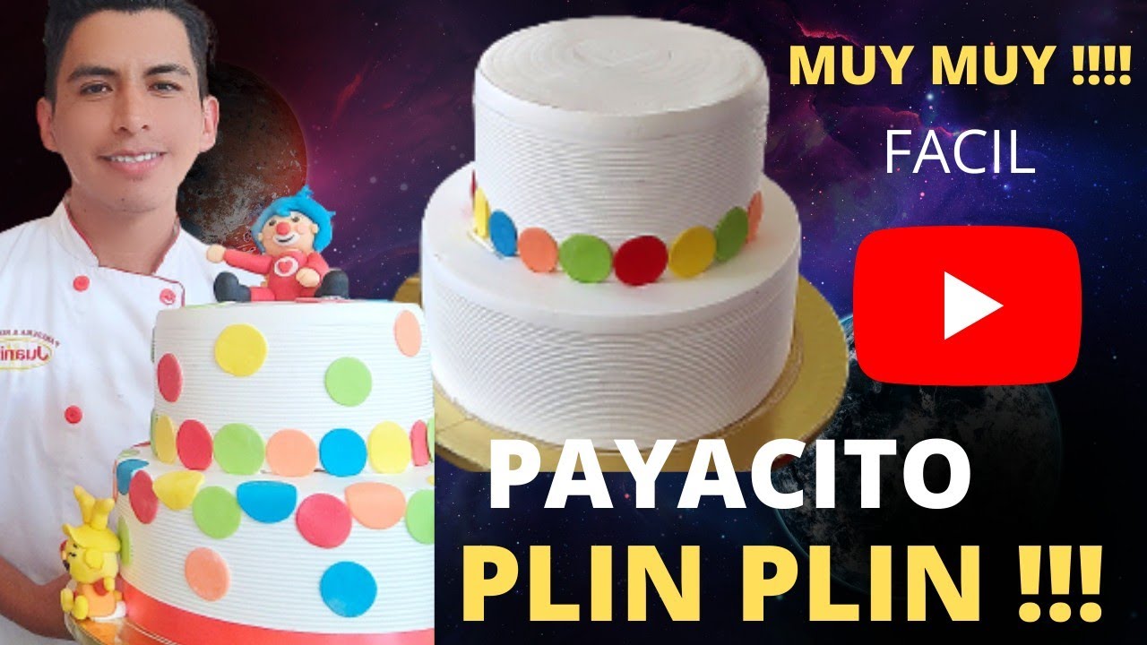 cómo decorar   pastel de  payasito  plin plin para niños muy facil