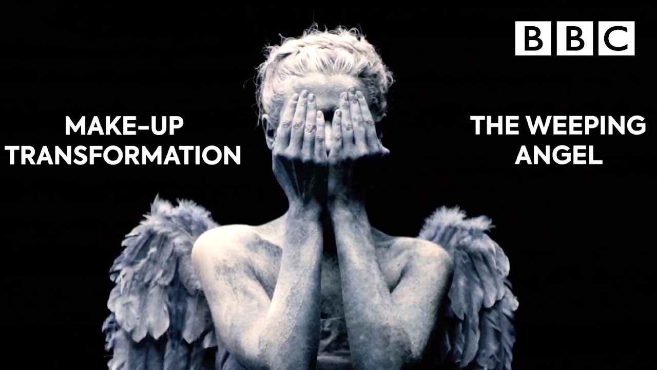 Terrifying Weeping Angel Halloween Make-Up transformation 😱 Doctor Who - BBC