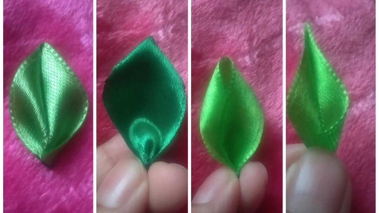 DIY 4 TYPES OF SATIN LEAVES  in 4 minutes | how to make RIBBON LEAVES Part 2 | Amazing ribbon crafts