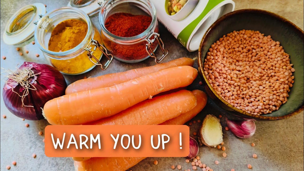 Creamy Carrot and Red Lentil Soup: Quick and Delicious 🥕🥕🥕 #quickrecipe #vegan #carrotsoup