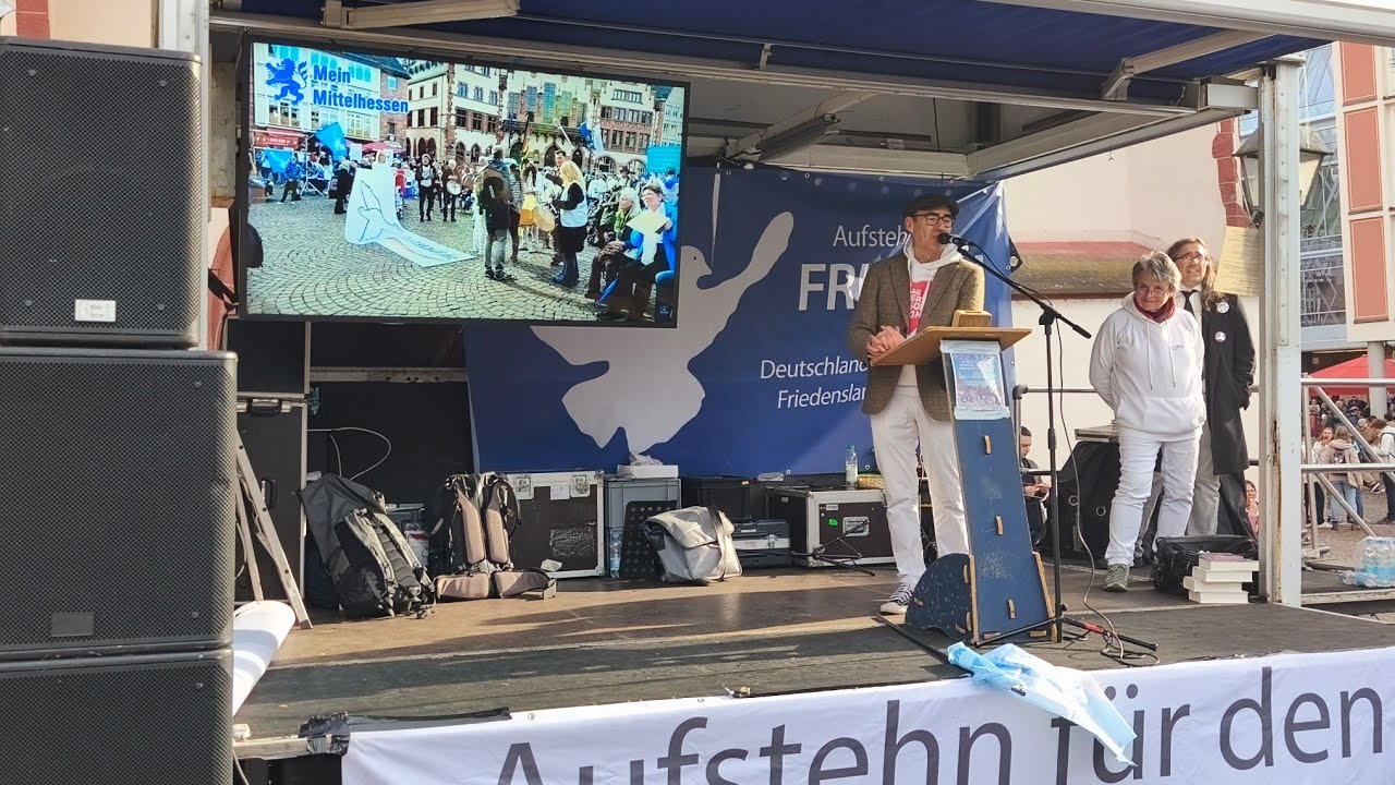 Live aus Frankfurt/a. M., Friedensmarsch zu Ostern, Demo und Kundgebung | Mein Mittelhessen