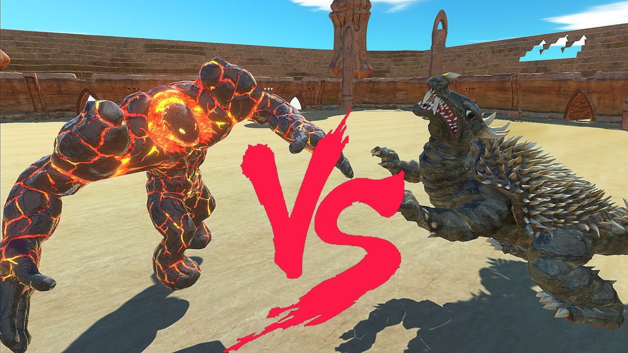 Anguirus vs Lavaboy - Animal Revolt Battle Simulator