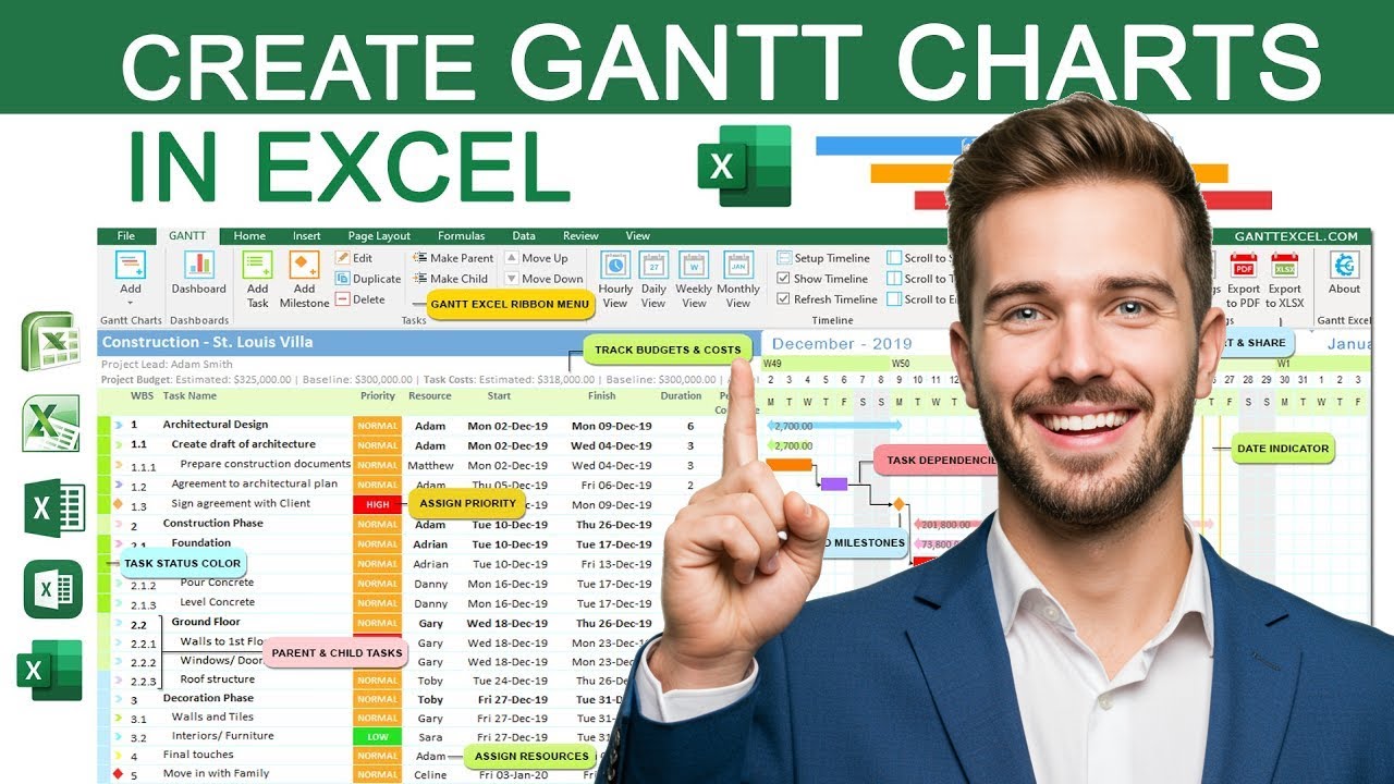 📊 Как создать диаграмму Ганта в Excel | Пошаговое руководство 🧩 Идеально для управления проектами 🚀