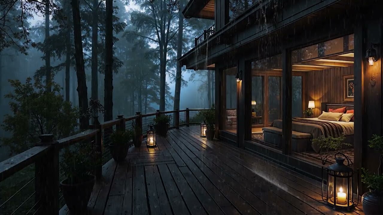 8 Hours Tranquil Rain in a Moonlit Forest 🌙 Deep Sleep Soundscape (4K – No Ads)