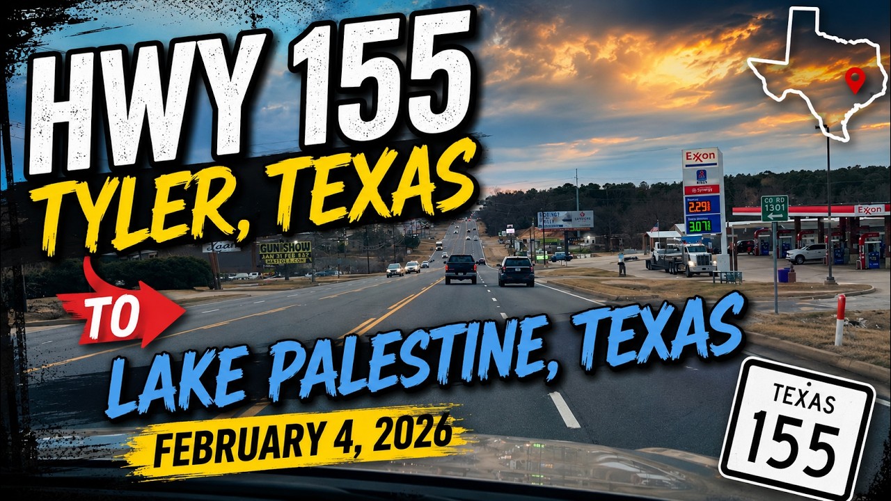 Driving Vlog - Hwy 155 Tyler Texas to Lake Palestine Texas - February 4, 2026
