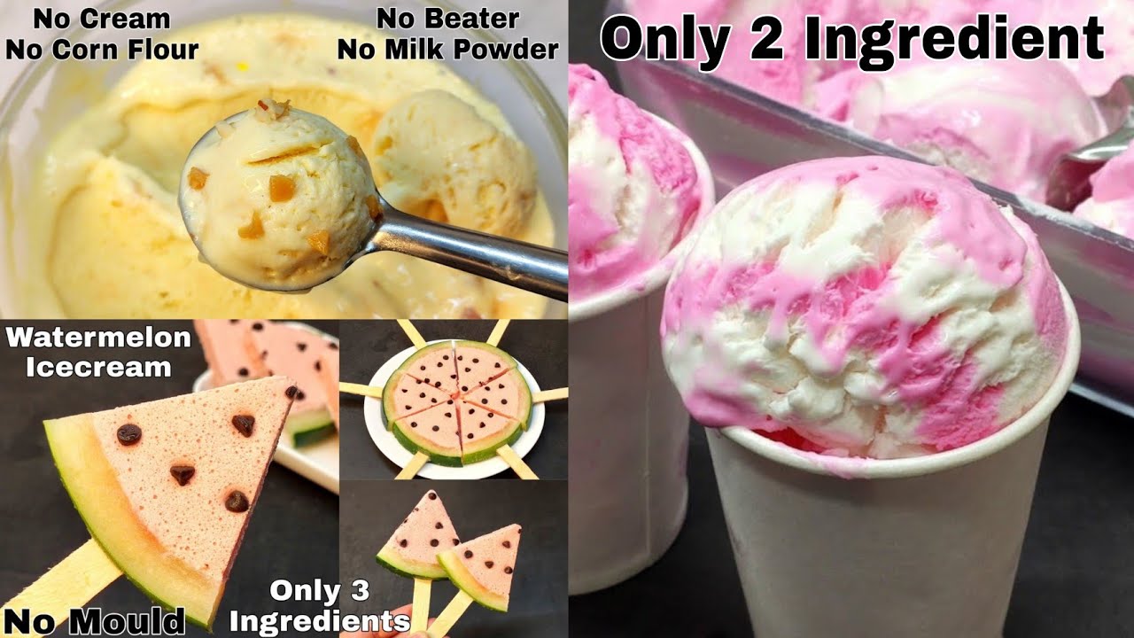 3 Most Loved Icecream Recipes|Cream Vanilla,Butter Scotch& Watermelon Popsicle|बच्चों की सबसे फेवरेट