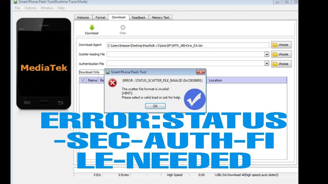 sp flash tool error the scatter file