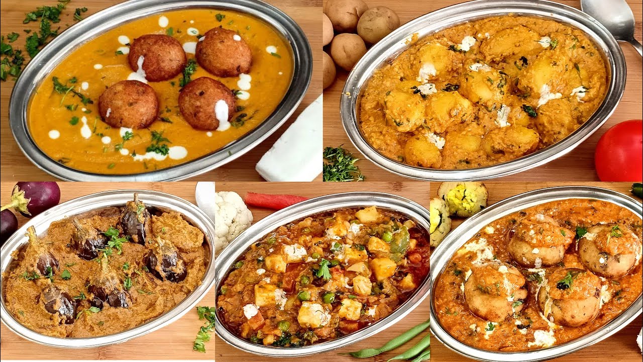 5 ढाबा जैसी वेज सब्जी की रेसिपी | 5 veg sabzi dhaba style | 5 diffrent dhaba style veg curry recipes