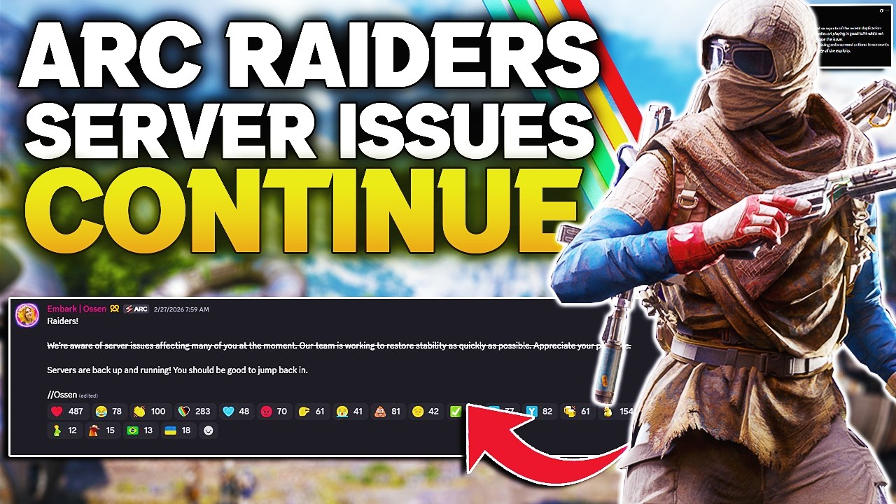 Ситуация с серверами Arc Raiders ухудшилась.