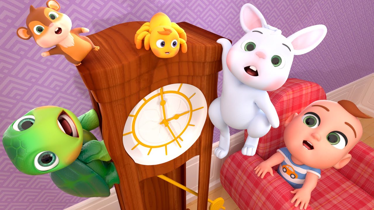 Hickory Dickory Dock | Animal Puzzle on the Clock! | Almama Kids Songs & Nursery Rhymes