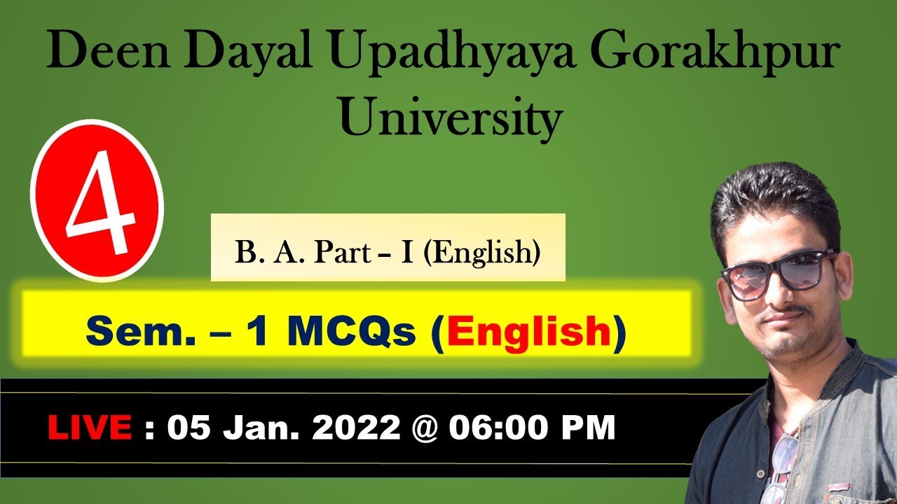 MCQ Session - 4 || DDUGU BA - 1 English || Semester - 1 End Term Exam