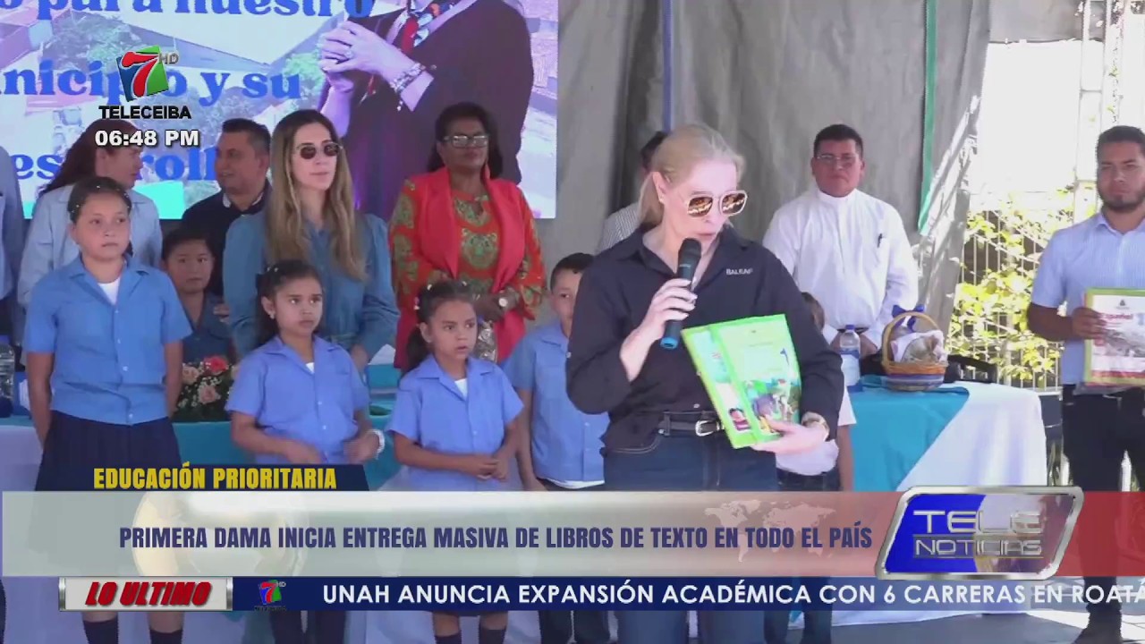 Primera dama de Honduras inicia entrega masiva de libros de texto en todo el país