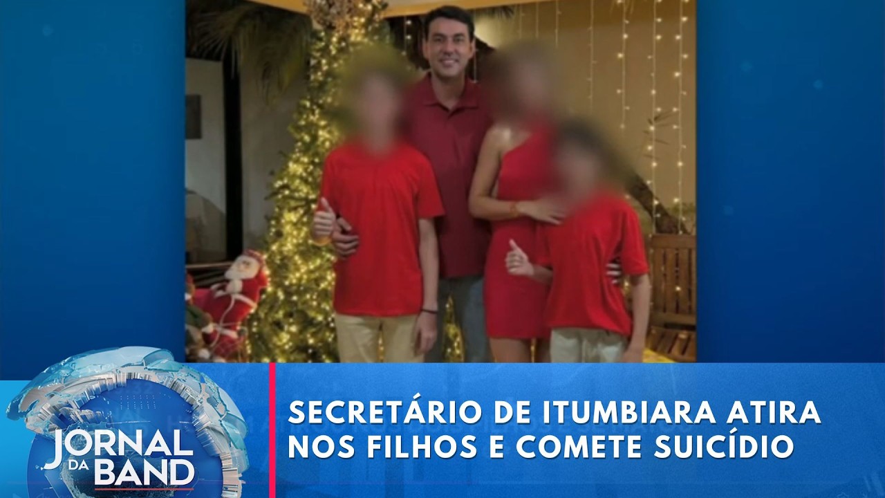 Secret&aacute;rio atira nos filhos e tira a pr&oacute;pria vida | Jornal da Band