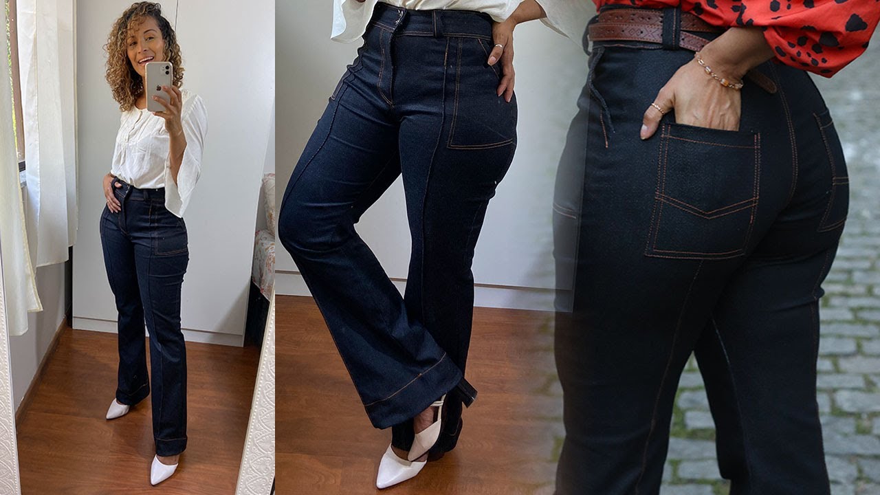 CALÇA FLARE Com Nervura e Barra de Revél COSTURA | Dayse Costa