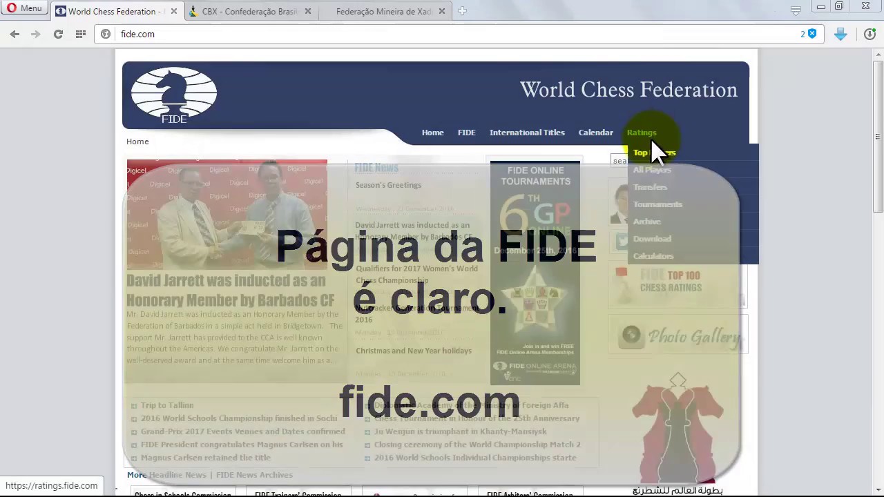Como conseguir rating de Xadrez da Fide