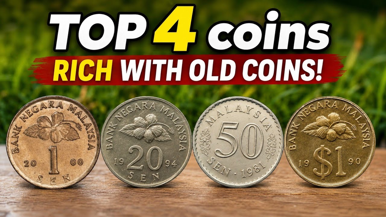 Malaysia Rare Coin Value Guide | 1 Ringgit 1990 50 Sen 1981 20 Sen 1994 1 Sen 2000