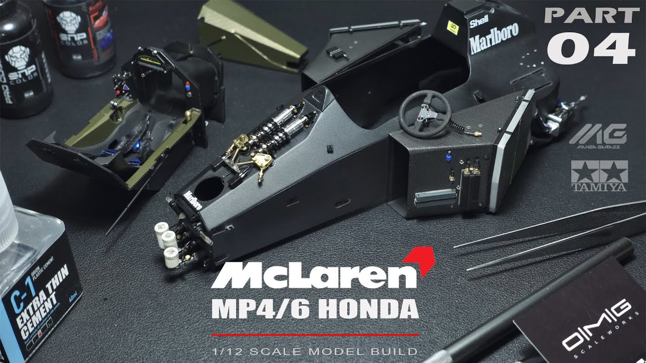 [Part 4] Ayrton Senna's McLaren MP4/6 | Tamiya | 1/12 | Scale Model Building | ASMR |
