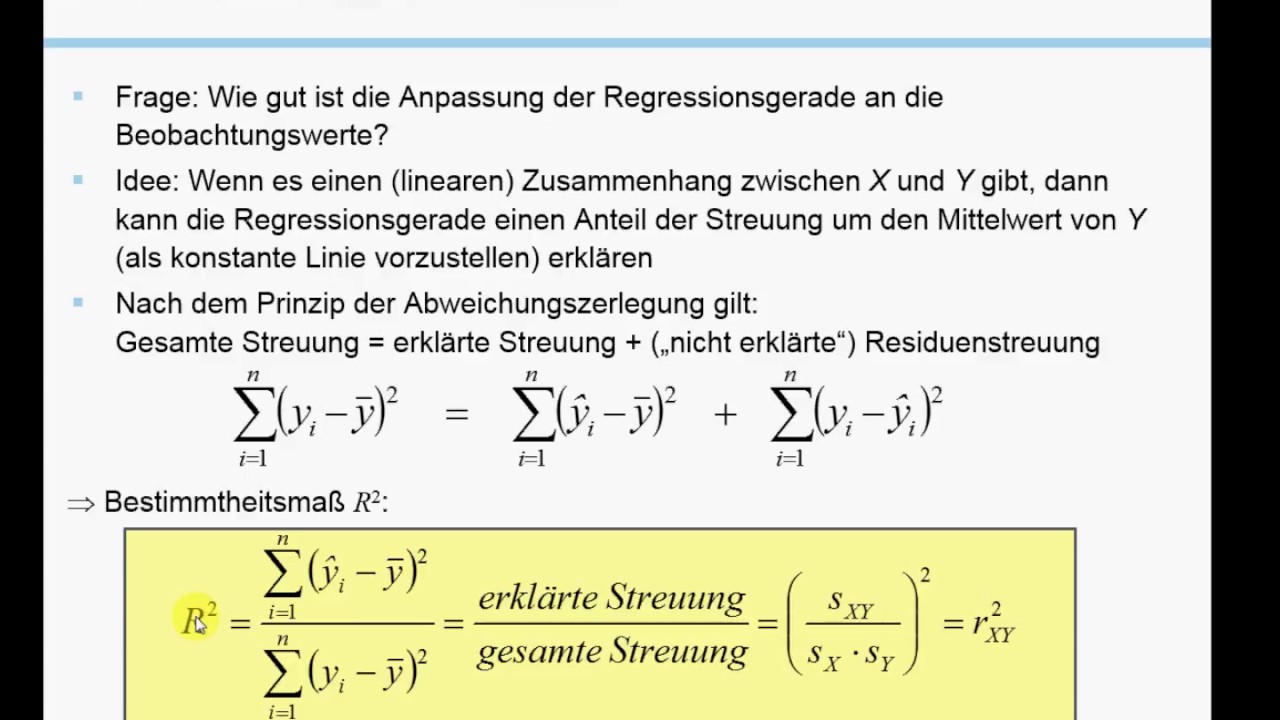 Regression 3 - Das Bestimmtheitsmaß R2