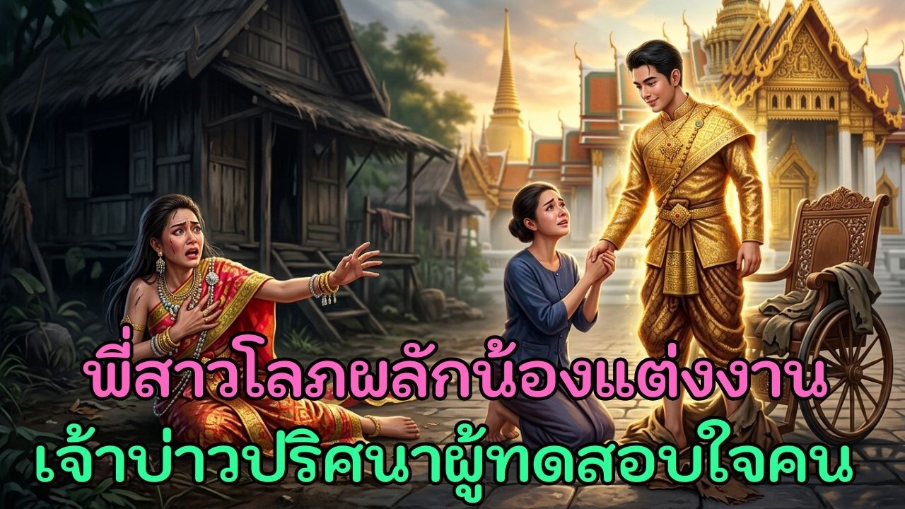 พี่สาวโลภผลักน้องให้แต่งกับเศรษฐีพิการ แต่ความจริงคือมหาเศรษฐีปลอมจนมาทดสอบใจ.