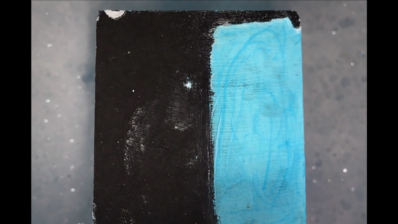 ASMR Aplastando Bloque Picsil Azul y Negro Sobre Agua 💙🖤 Sonido Súper Relajante
