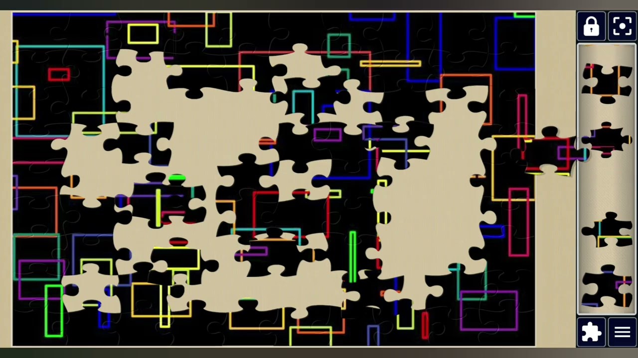 Neon Rectangle Chaos 9n Black Canvas💠🔲||Amazing puzzles Art🧩||puzzles Art🧩||