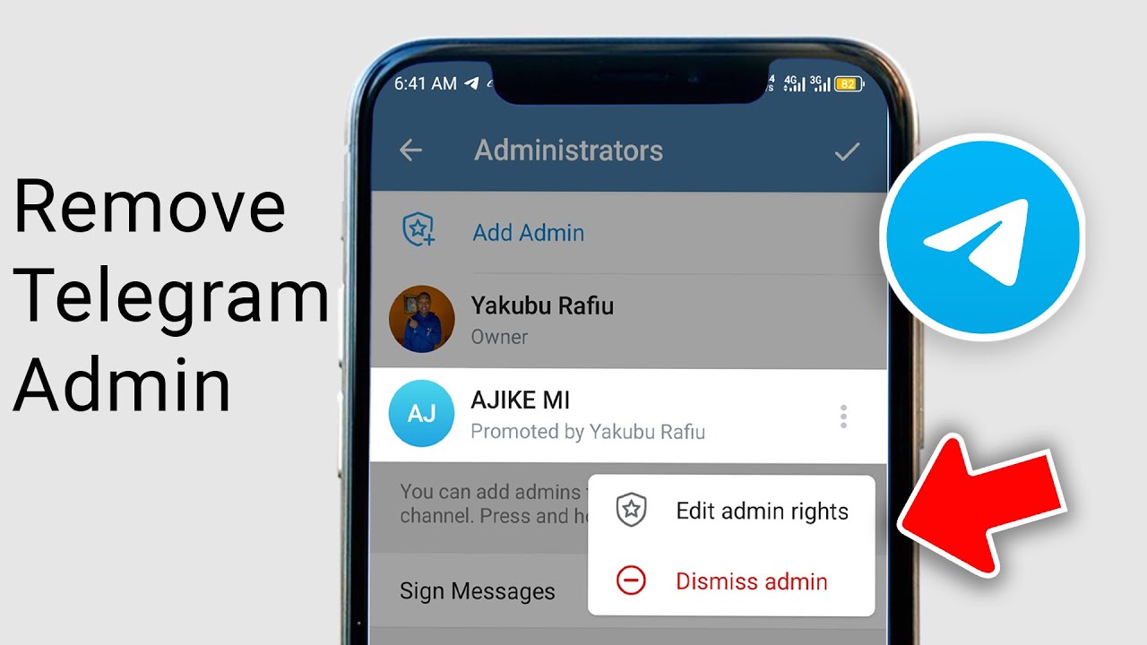 Как удалить администратора из вашего канала Telegram