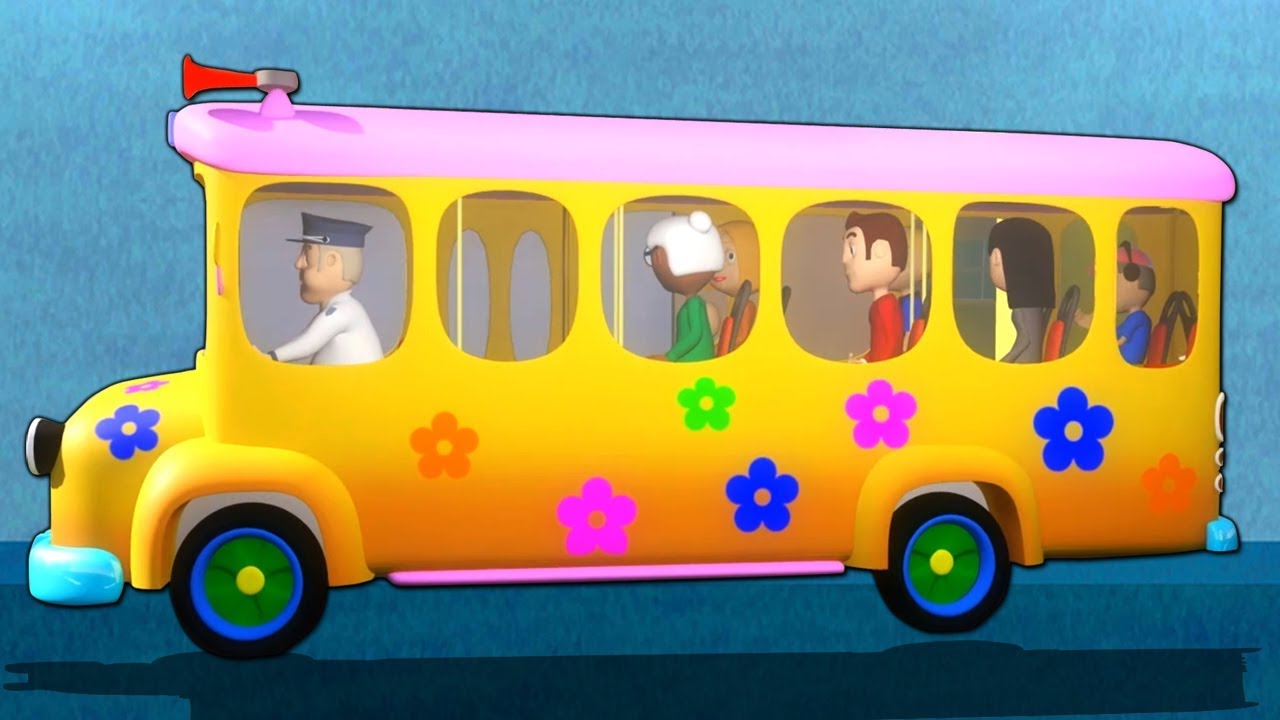 bánh xe trên xe buýt | bài hát xe buýt cho trẻ em | vần điệu cho trẻ sơ sinh | The Wheels on The Bus