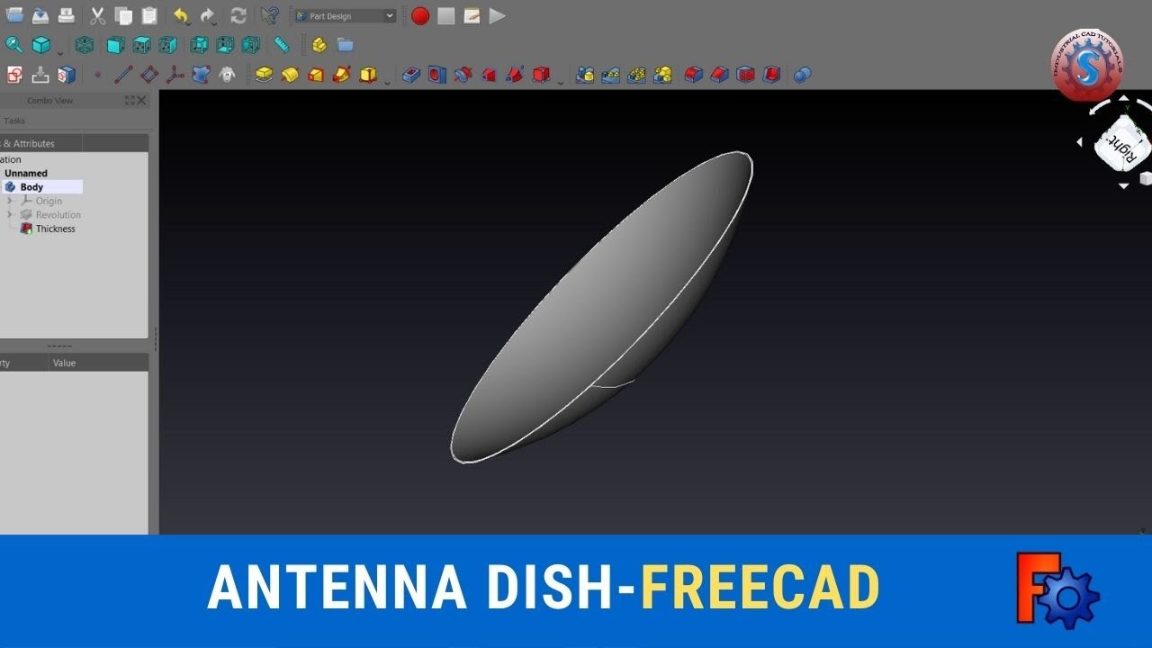 HOW TO DEVELOP ANTENNA DISH 3D IN FREECAD TUTORIAL #61.1