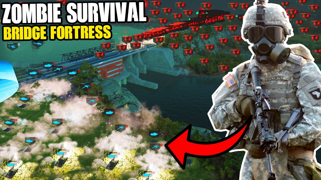 Can Largest BRIDGE FORTRESS Hold in ZOMBIE SURVIVAL Simulator?! - Broken Arrow