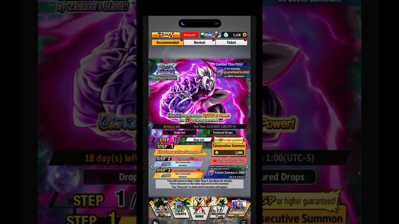Ultra zamasu summons :) #dbgaming #dbl #dragonballsupermovie #dbsmovie #dragonballlegends #legends