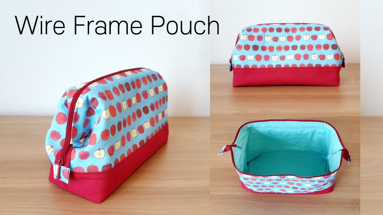DIY 휠프레임 파우치/입구가 넓게 벌어지는 지퍼파우치 만들기(w. 천나라) - How to make a Wire Frame Pouch