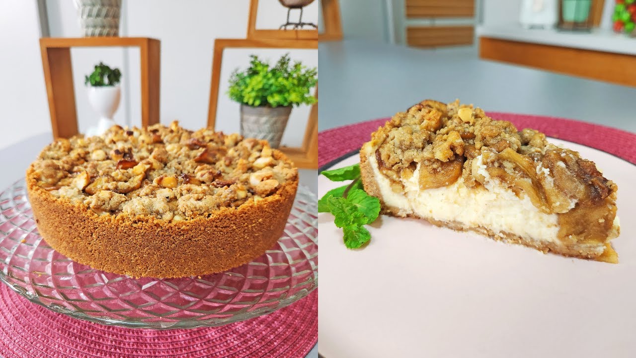 Faça um Cheesecake de Maçã Caramelizada DELICIOSO com um Crumble super CROCANTE!!